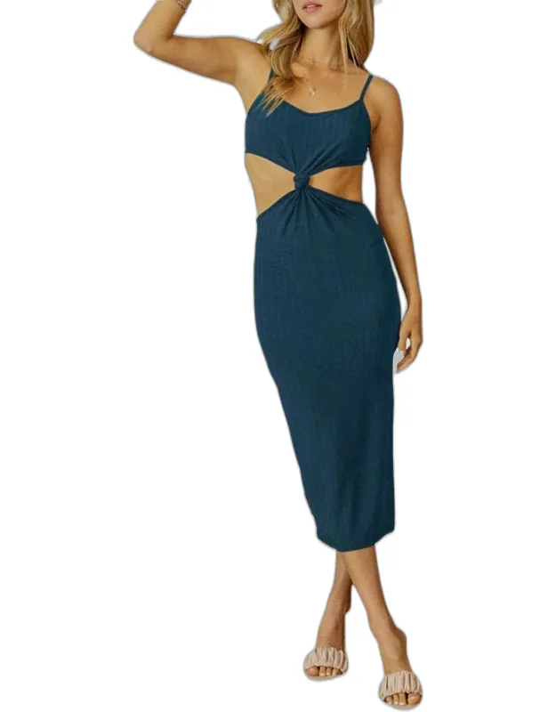 Knotted Cutout Midi Dress