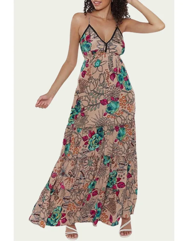 Tiered Floral-print Maxi Dress