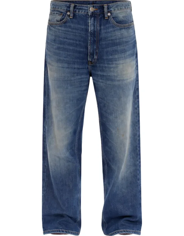 Wide Leg Cotton Denim Jeans