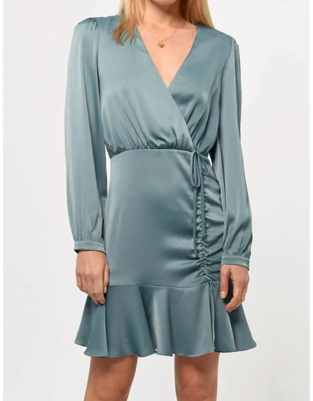 Ruched Satin Dress