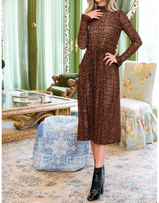Leopard Print Midi Dress