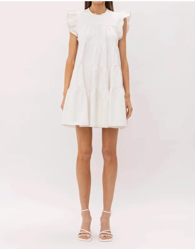 Karis Tiered Denim Mini Dress