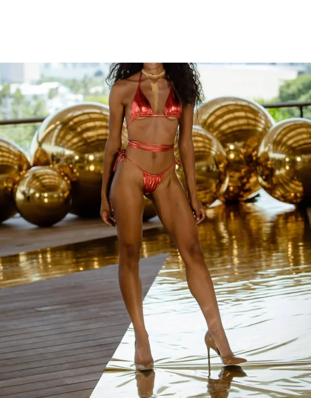 Fire Metallic Micro Bikini Set