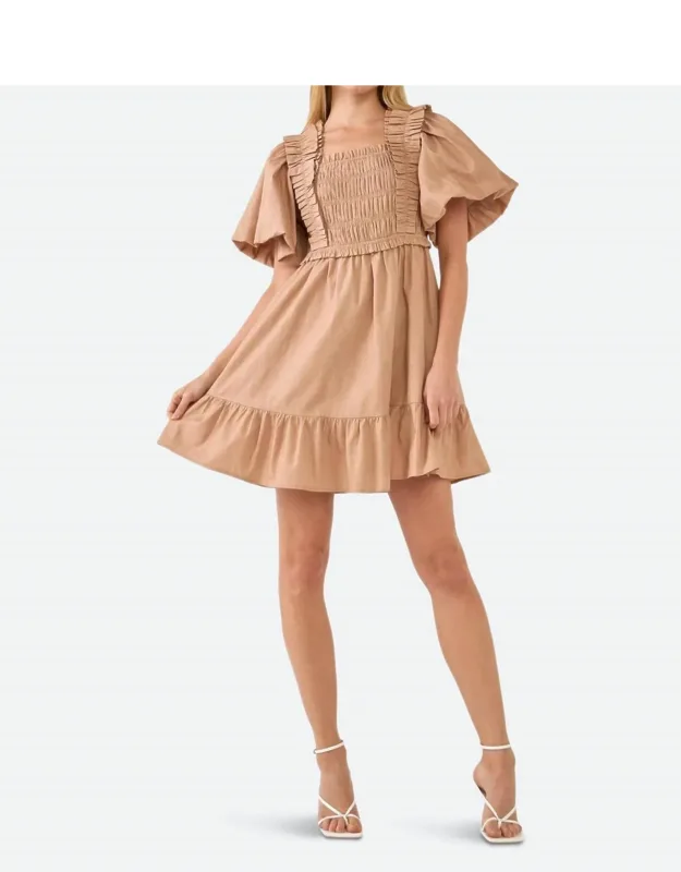 Puff Sleeve Mini Dress