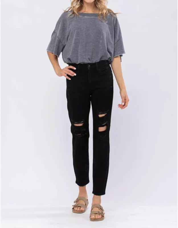 High Waist Boyfriend Jeans