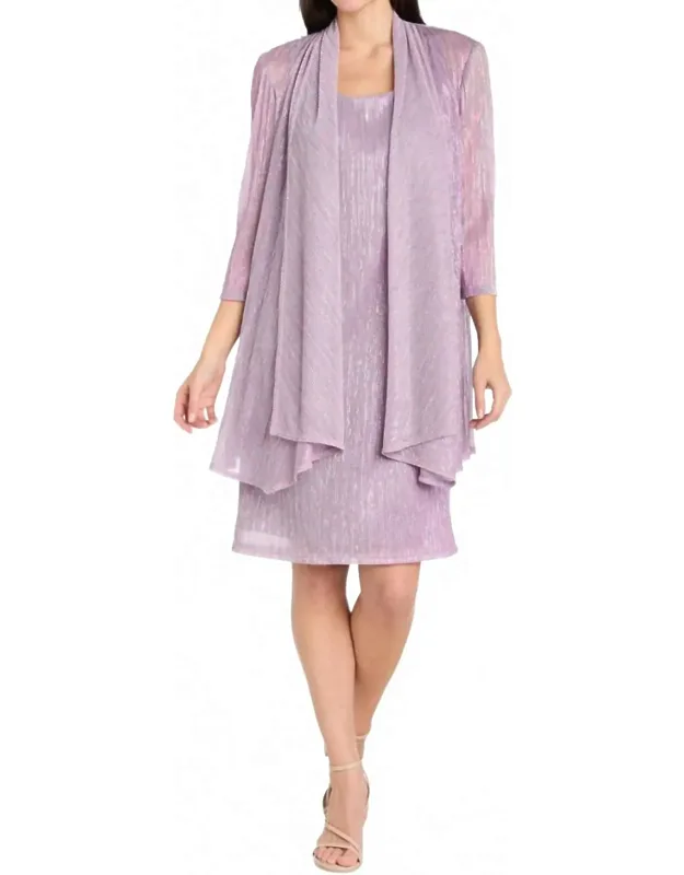 Metallic Jacket Dress Set