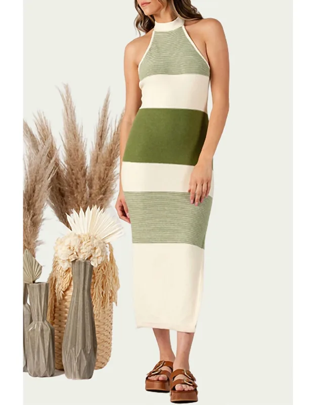 Brizo Knitted Halterneck Midi Dress