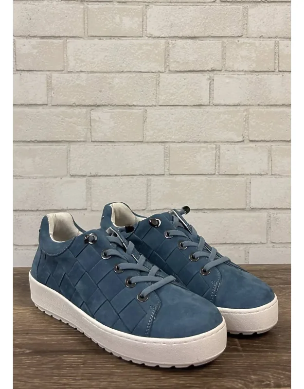 Chloe Sneakers With Bungee Cord Laces And Woven Leather Body