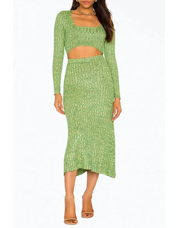 Cutout Ribbed-knit Midi Dress