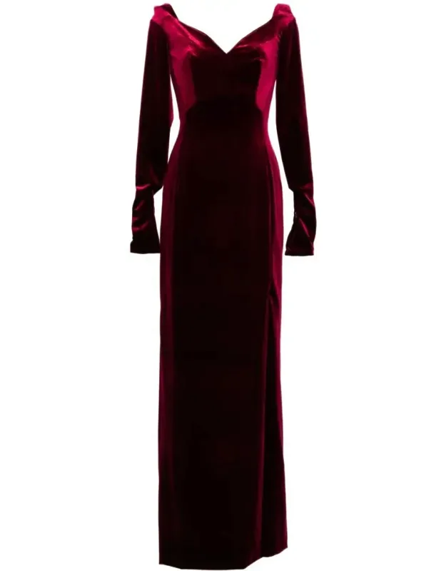 Velvet Long Fitted Dress