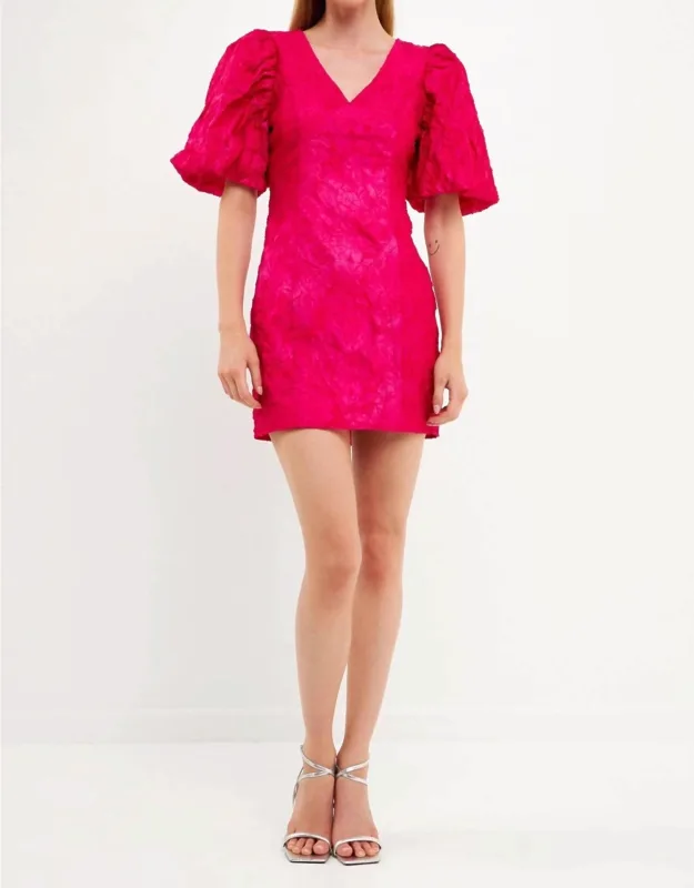 Puff Sleeve Mini Dress