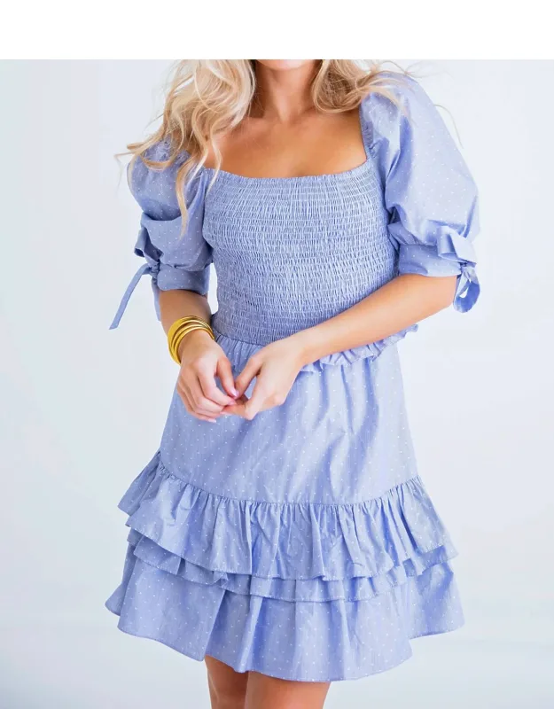 Puff Sleeve Smocked Dress