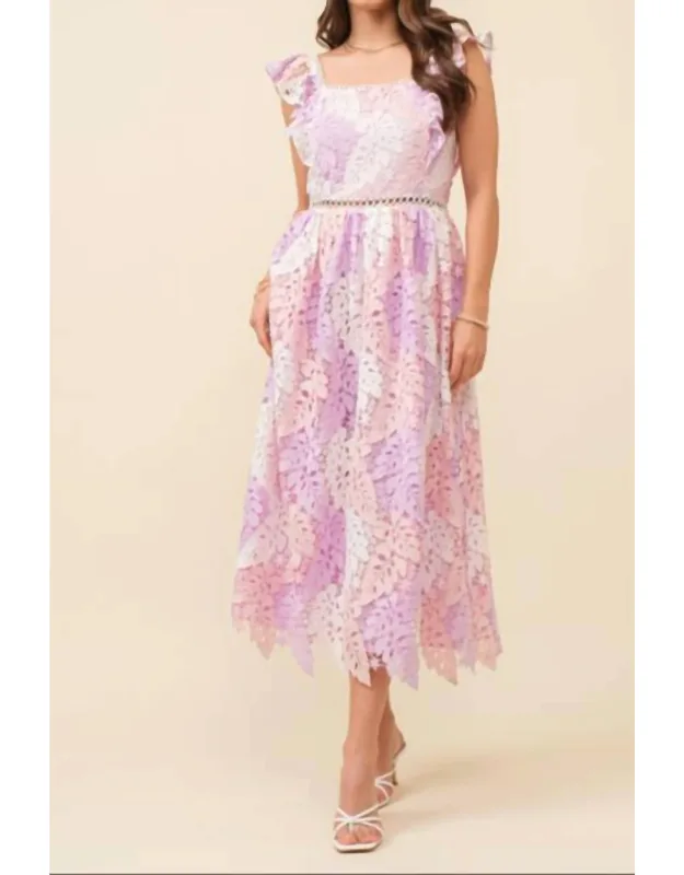 Ruffle Sleeve Midi Dress