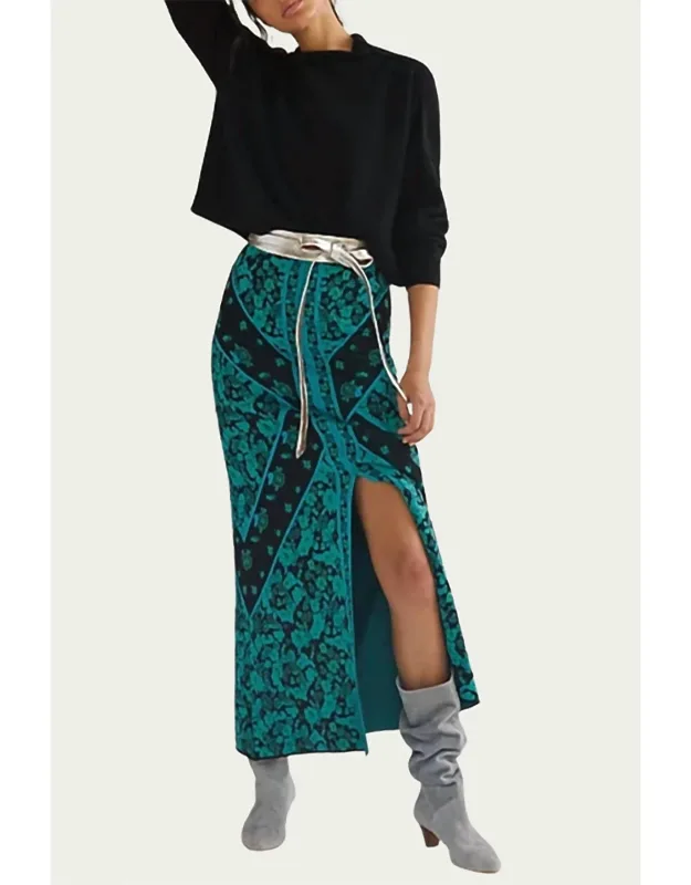 Floral Knit Midi Skirt