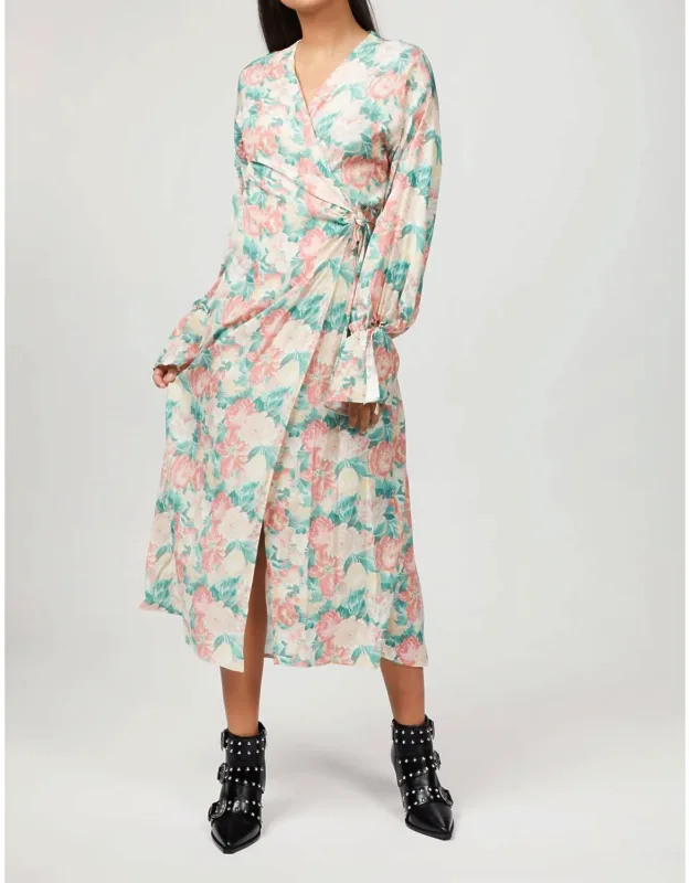 Dress In Pastel Floral Print
