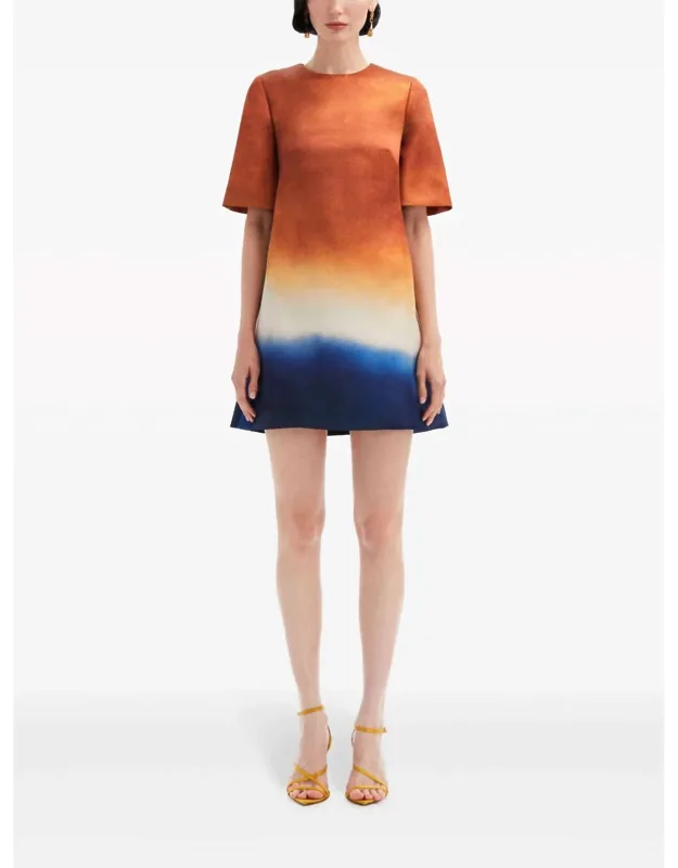 Abstract Ombré Shift Dress