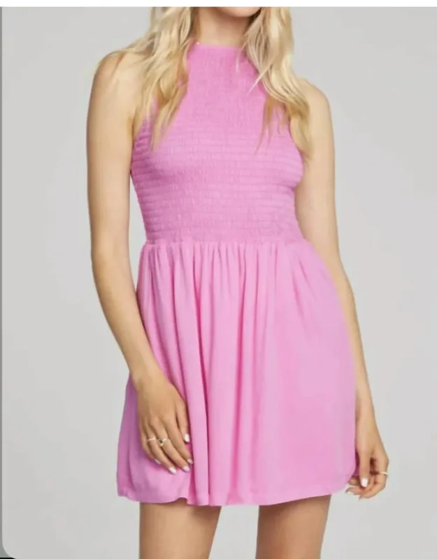 Brynn Mini Dress With Ruching Detail And Polka Pattern