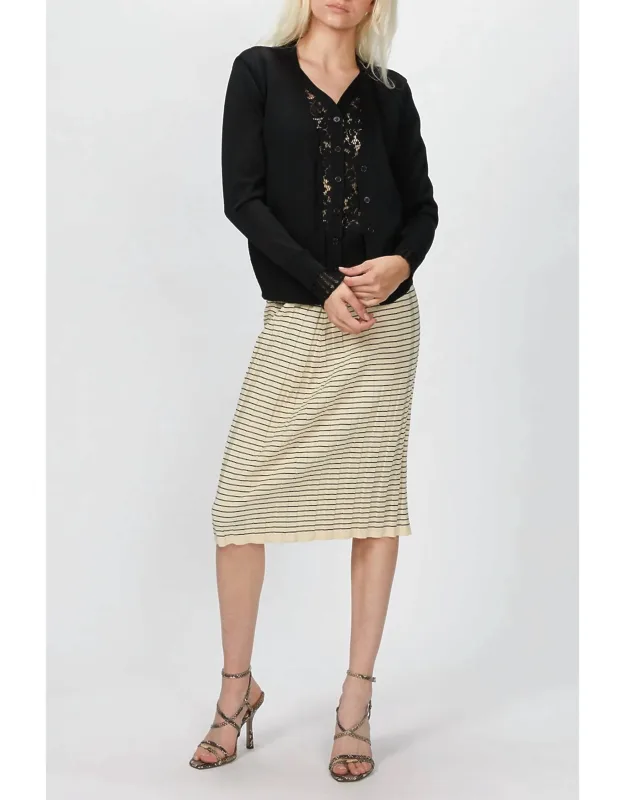Lace Paneled Cardigan