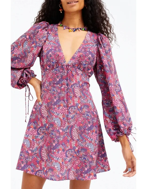 Tonya Open-back Long Sleeve Mini Dress