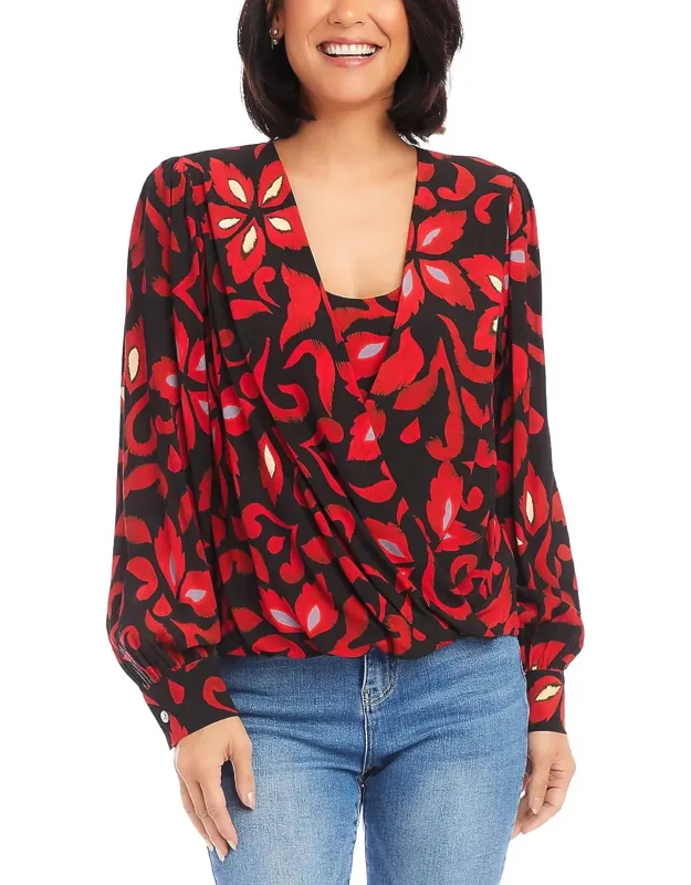 Printed Crossover Top