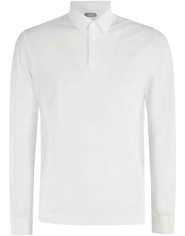 Cotton Long Sleeve Polo Shirt