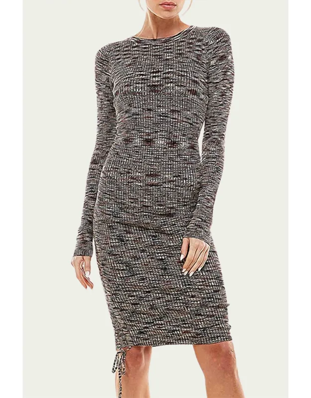 Space-dyed Ribbed-knit Mini Dress