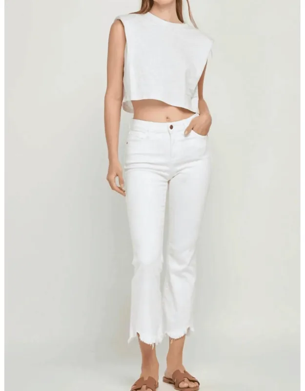 Frayed Cropped Flare Jeans
