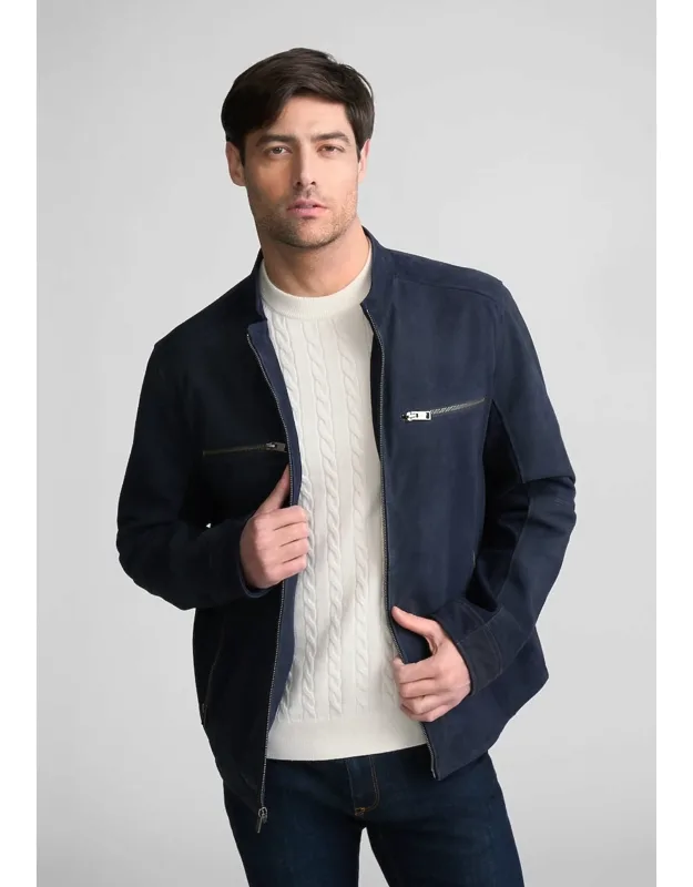 Mauritius Traditional Fit Textured Leather Jacket