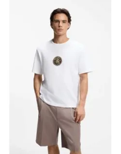 Embroidered-badge T-shirt In Cotton Terry