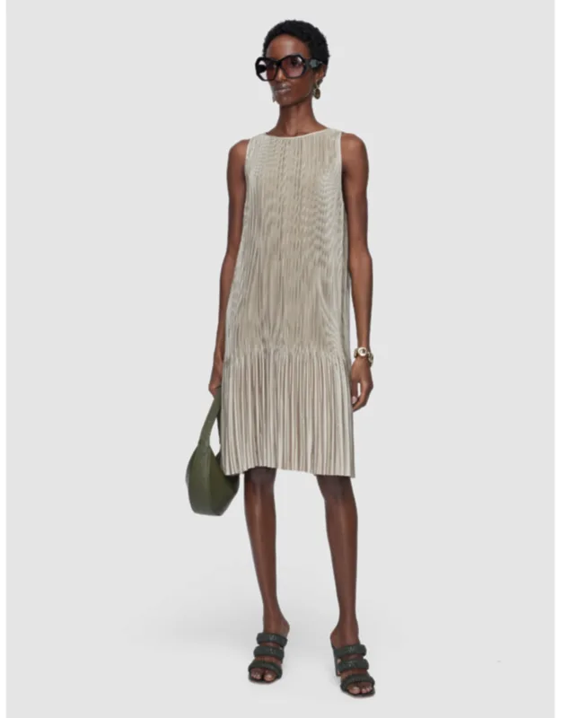 Pleated Satin Dress