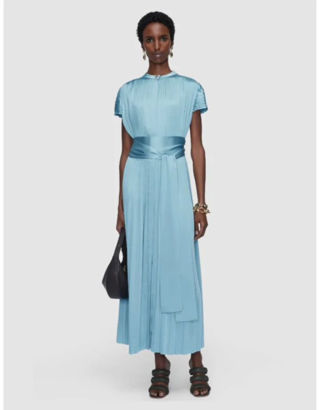 Pleated Satin Dress
