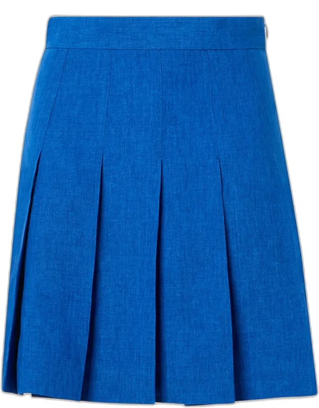 Pleated Linen Mini Skirt
