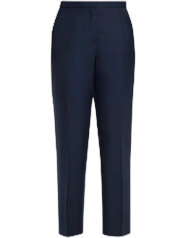 Wool-silk Tapered-leg Ankle Trousers