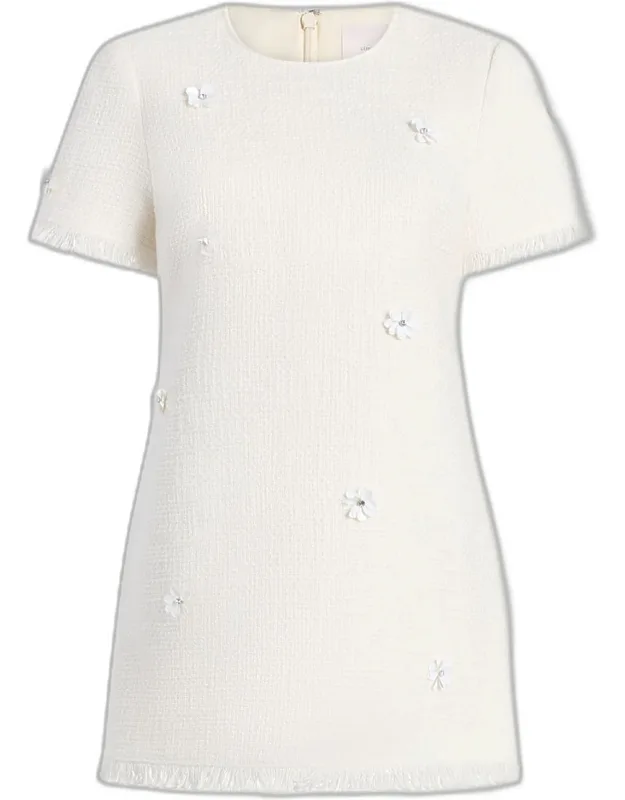 Flower Tweed Mini Dress