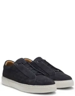 Trainers With Woven Suede Uppers