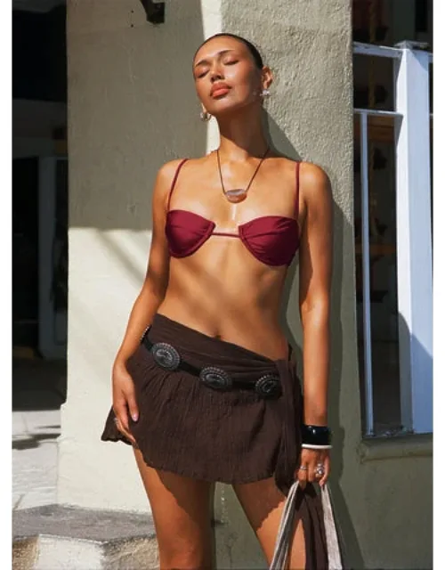 Reviva Ruched Wrap Mini Skirt