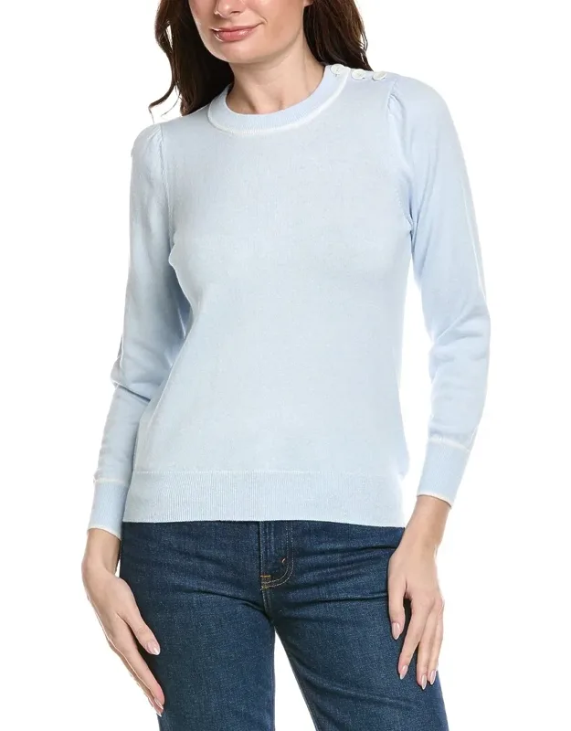 Button Shoulder Cashmere-blend Sweater