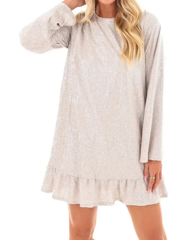 Metallic Ruffled Mini Dress