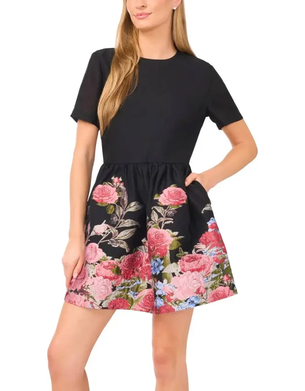Brocina Cap Sleeve Floral Dress