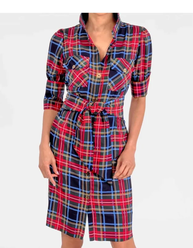 Safari Barbie Dress In Stewart Plaid