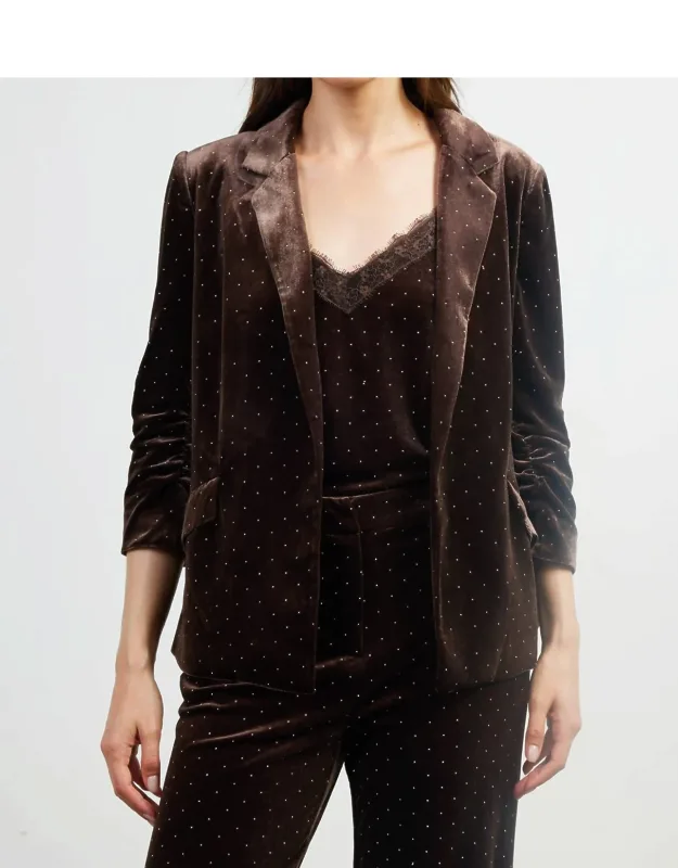 Roma Studded Velvet Blazer