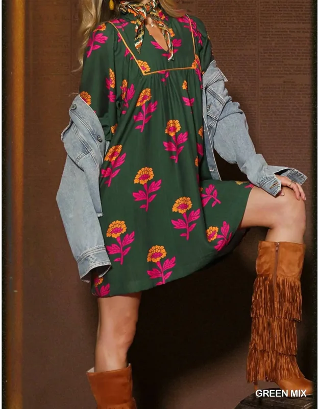 Sunburst Petal Boho Dress