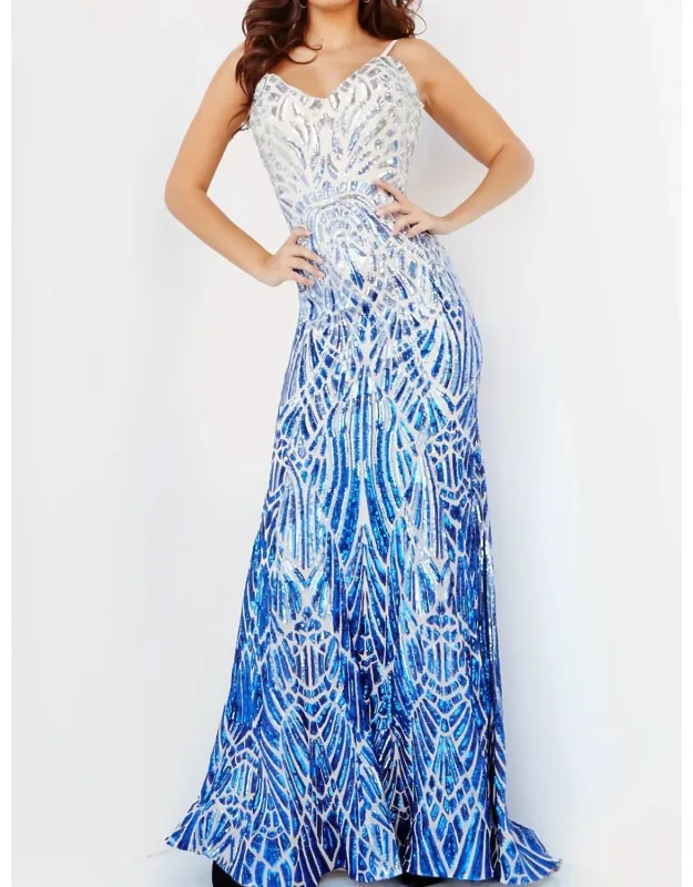 Backless Sequin Prom Dress