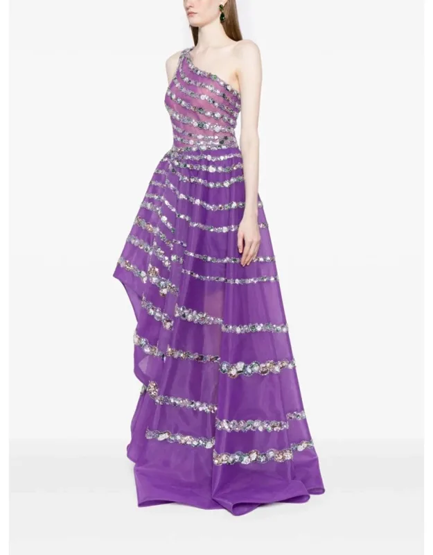 Asymmetric Beaded Dress