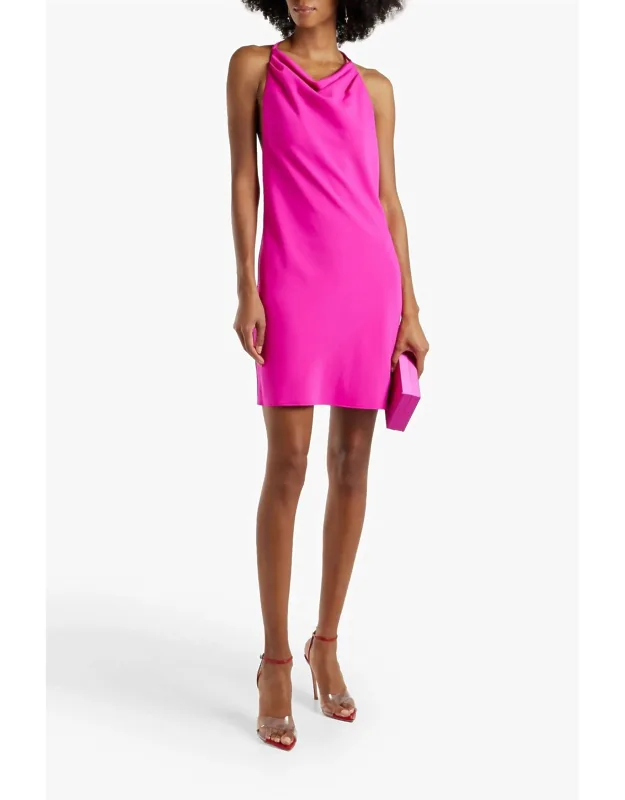 Crystal Embellished Crepe Halterneck Mini Dress