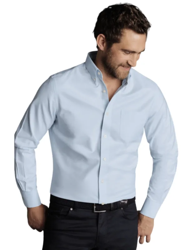Slim Fit Button-down Collar Non-iron Stretch Oxford Shirt
