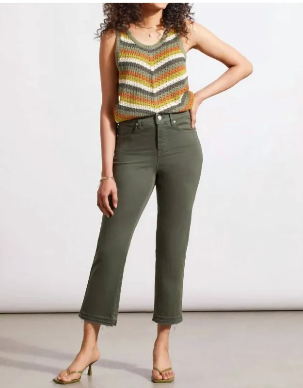 Flared Jeans With Distressed Hem