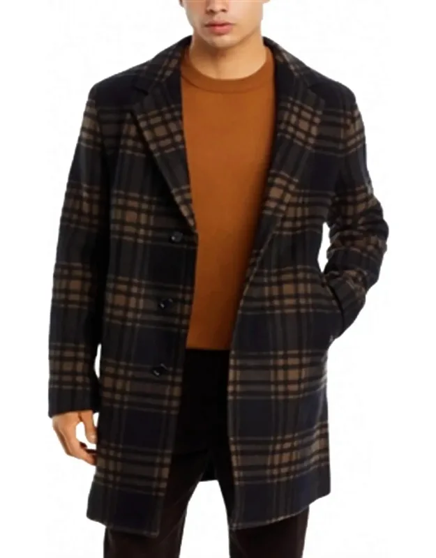 Check Relaxed Fit Wool Coat