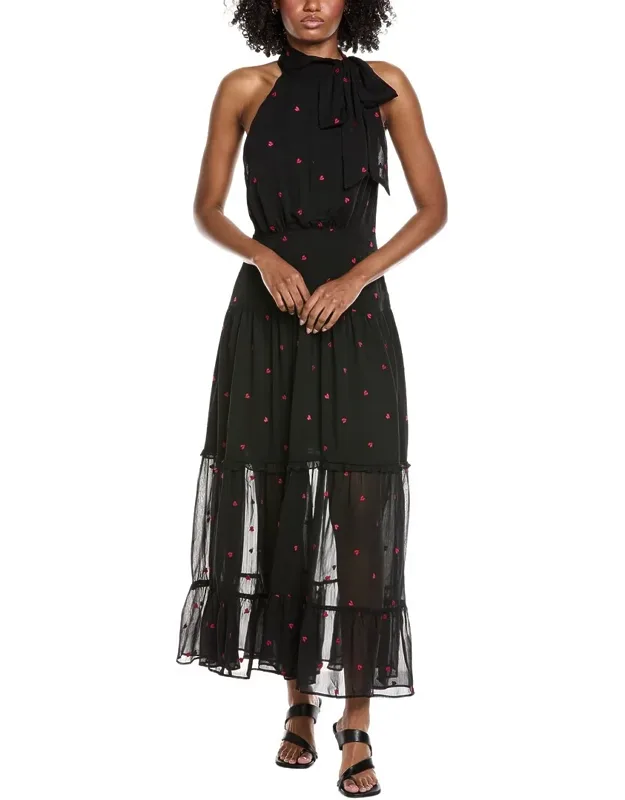 Halter Tie Neck Tiered Maxi Dress
