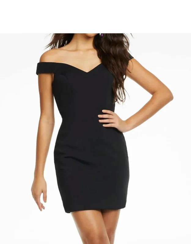Off The Shoulder Scuba Cocktail Dress